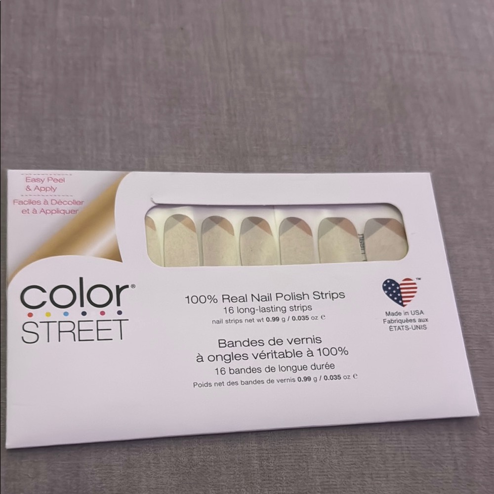 Color Street Holo Your Heart Nail Strips - Gray and White